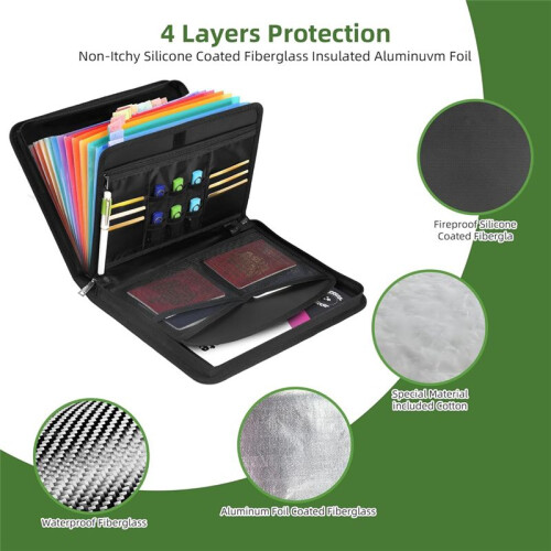 Accordion Document Organizer 220F FireResistant Document Organizer Zipper and Tab Document Organizer for A4 Documents 2