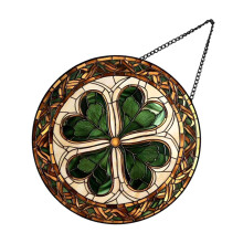 Stained Glass Window Hanging Green Lucky Large Sun Catcher-30cm