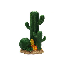 Natürlich aussehende Kaktus-Harzstatue für Aquarien, kleine