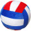 Furry Volleyball Shape Throw Pillow-red white blue 30cm 1