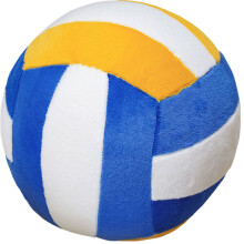 Oreiller en velours de volley-ball-bleu blanc jaune 30cm