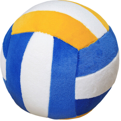 Realistic Volleyball Shape Throw Pillow-blue white yellow 30cm
