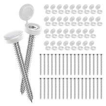 36 Pcs 8 X 3 Inch Shutter Screws with Caps Shutter Fasteners for Windows, Outside Shutters Exterior and Cap White