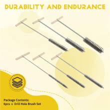 6 Piece Drill Hole Brush Set Hole Brush Cleaning Brush Pipe Cleaner Brush Stainless Steel Hole Brushes Cleaning Brush