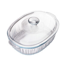 Borosilicate Glass Casserole Dish With Lid Microwave And-2800ml