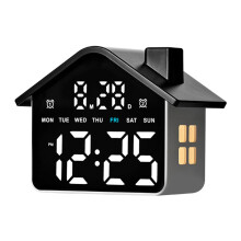LED digitale wekker met 4 helderheidsdimmer-Zwart witLicht