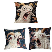 Screaming Goat 2D flach bedruckter Kissenbezug, lustiger-3