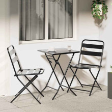 Berkfield Garden Bistro Set Folding 3 pcs Anthracite Steel