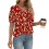 Women's  Short Sleeve Button-Down V-Neck Shirts rSets -Beige M 4