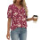 Women's  Short Sleeve Button-Down V-Neck Shirts rSets -Beige M 5