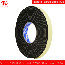 (4mm thick, 6.01 m long, 50mm Wide) Cinta antivibración de espuma de esponja EVA negra autoadhesiva de un solo lado fuerte para espacios de puertas