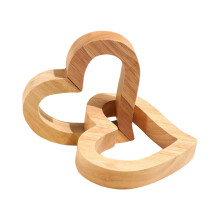 2 pièces, paire de symboles artistiques en bois,-Couleur bois