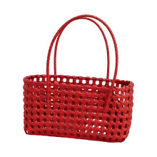 Fashionable Hollow Out PVC Handbag With Breathable Design-Red
