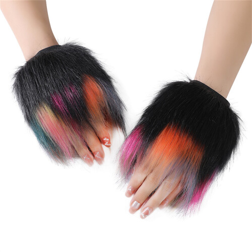 Plüsch-Regenbogen-Fingerlose Handschuhe,-Abschnitt 12