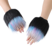 Fingerlose Fleece-Handschuhe, bunter Regenbogen,-Abschnitt 14