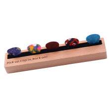 Wood Guitar Pick Holder Clip with Nonslip Base Nonslip Guitar