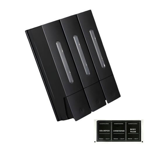 Contemporary Shower Accessory Liquid Dispenser Holds-Black