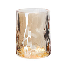 Modern Clear Glass Mouth Rinse Cup 240ml With Comfortable-amber