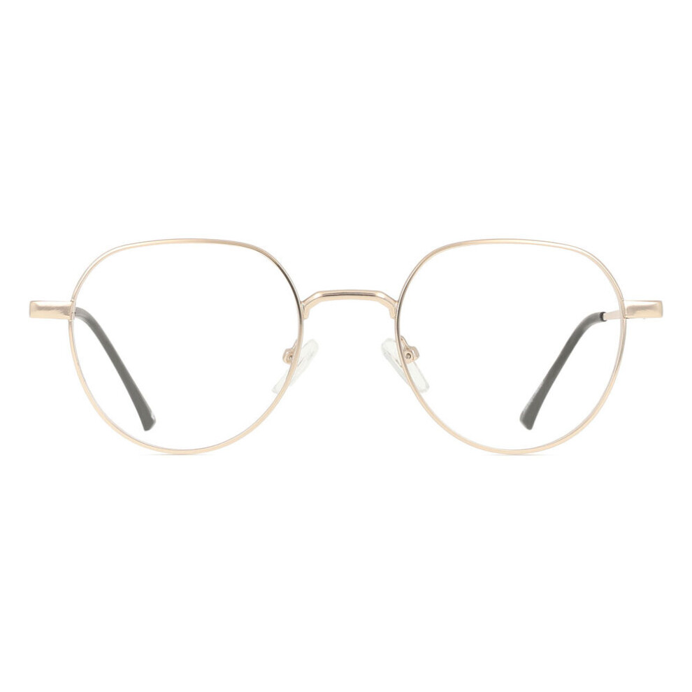 Smartbuy Collection Full Rim Oval Matte Gold Yazy Mc99 Unisex Eyeglasses