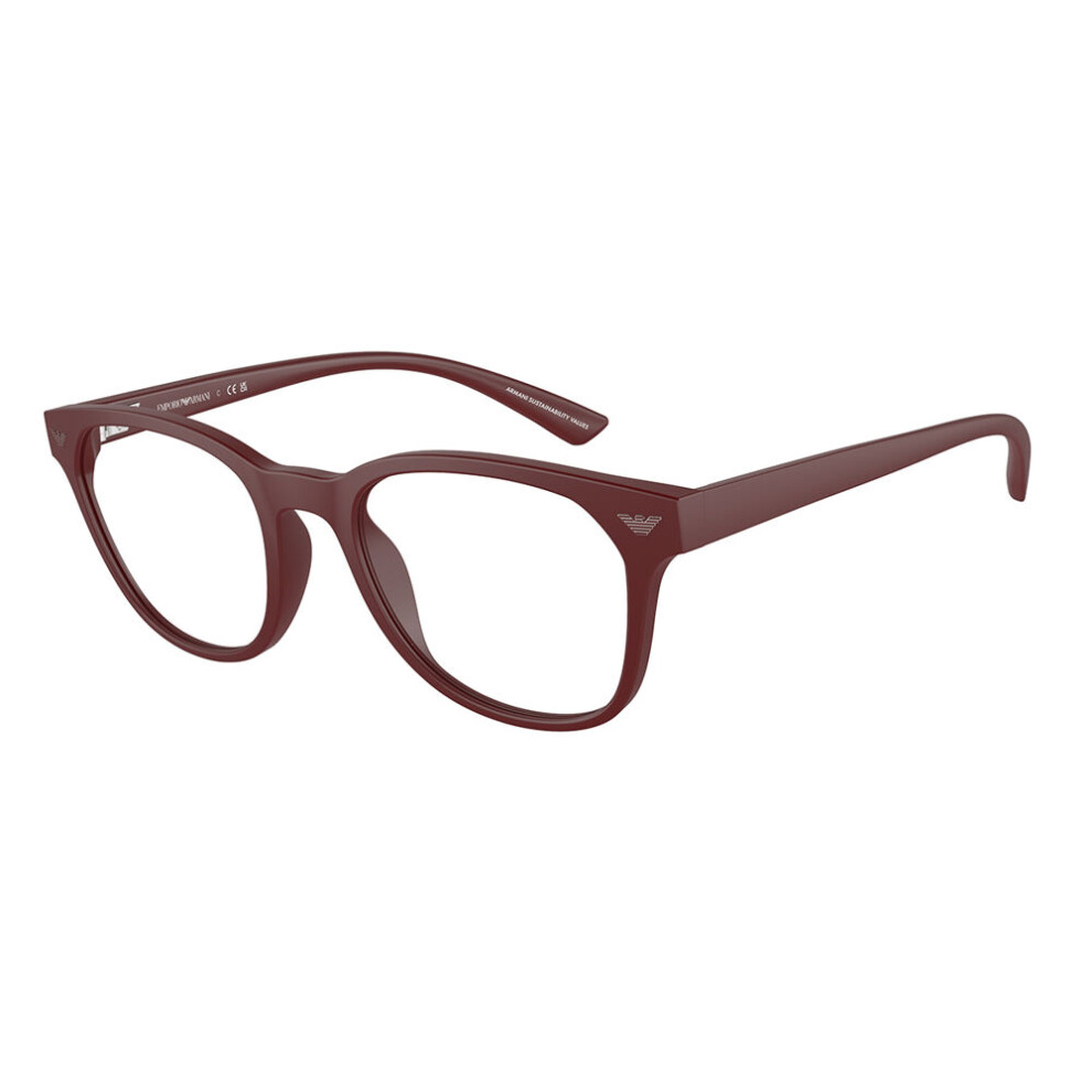 Emporio Armani Men's Red Ea3240u 6101 Man Optical Frames Injected Transparent Pantos Normal - Image 2