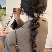 Spiral-Haargummis in Herzform, elastische Gummibänder für Damen und Mädchen, Haargummis mit Telefonkabel-Optik, Schlaufen-Spiralspul