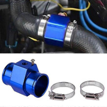 32 mm blauwe watertemperatuursensor/thermometer aansluitstuk voor radiatorslang met 2 klemmen