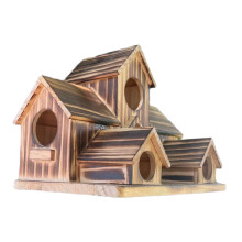 Natural Pine Bird Food Dispenser Tower Themed Structure For Yard