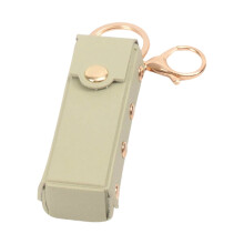 Practical Leather Keychain With Lipsticks Holder Leopard-Green