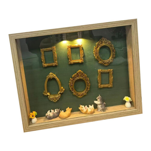 DIY Mini Museums Silhouettes Box with-wood color With light