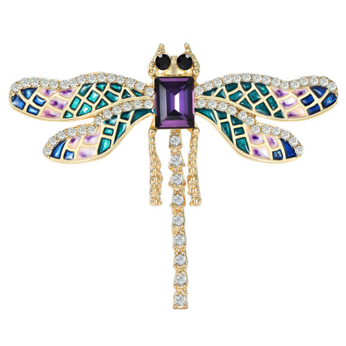 Elegant Brooch Multifunctional Accessory Dragonflies-Purple
