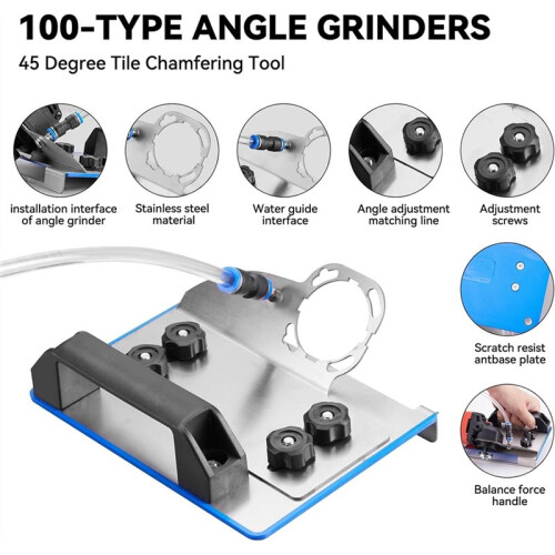 45 Degree Tile Chamfering Tool & Angle Grinder Stand, for 45 Tile Cutting & Chamfering,for 100-Type Angle Grinders 1