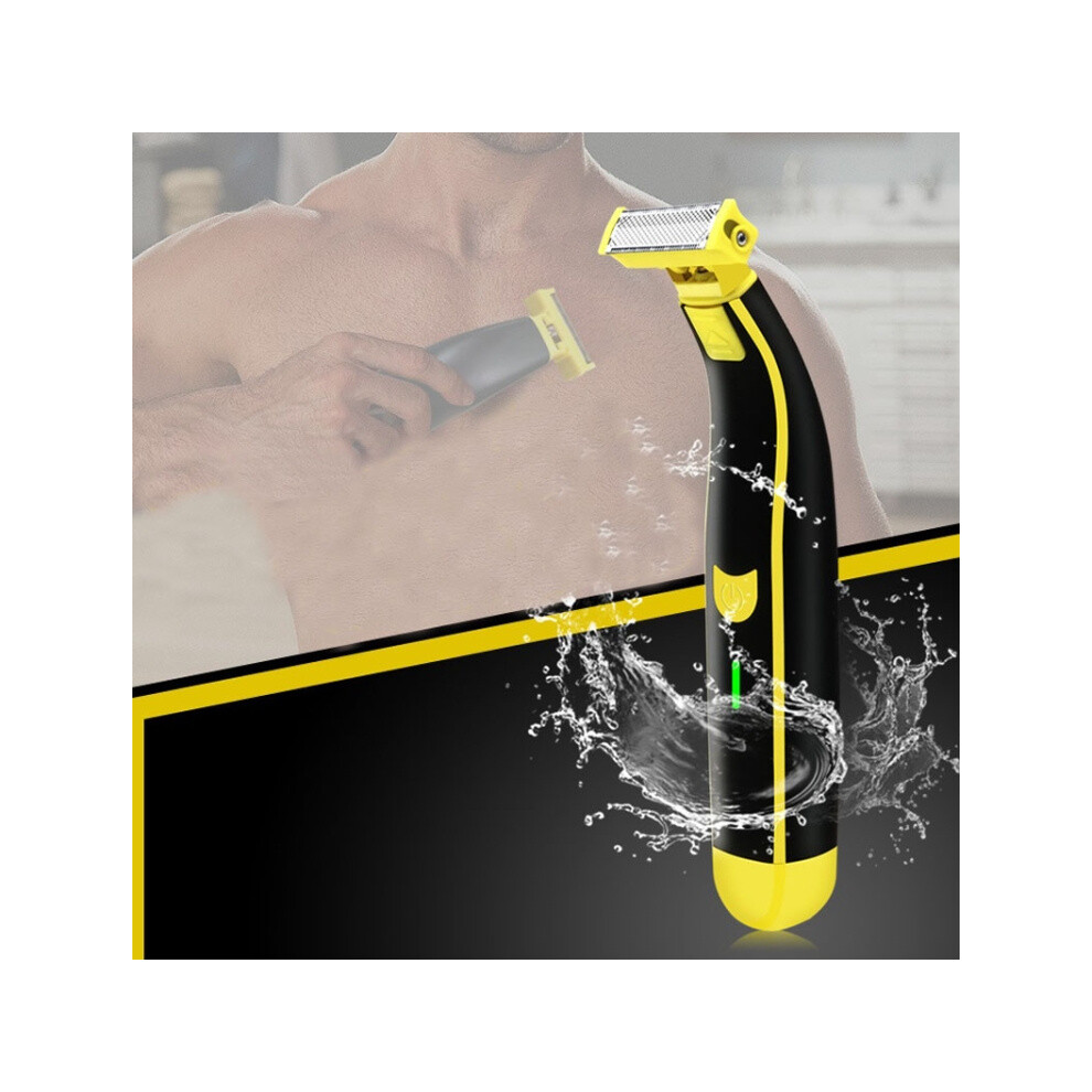 Yellow/Black Electric Razor Portable Usb Rechargeable Men Shaver( Black)
