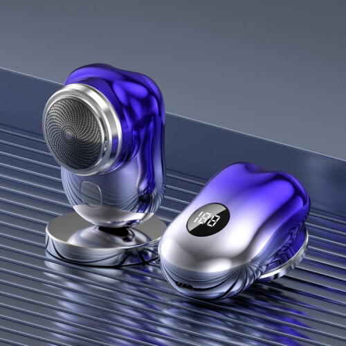 Portable Rechargeable LED Digital Display Electric Shaver(Gradient Blue)