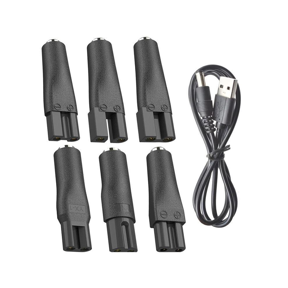 7pcs / Set DC 5.5 x 2.1mm Female to Shaver Interface Charging Adapter Converter