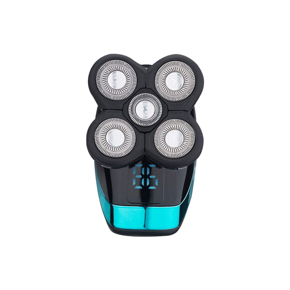 Blue Electric Shaver Rechargeable Razor Intelligent Digital Display Bald Hair Clipper,Style: