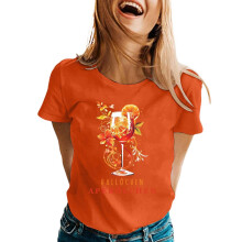 Women's Prom T-shirt Cocktail Print Lightweight Top-Yellow XXXL