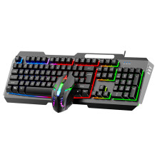 Clavier filaire à-souris clavier lumière arc-en-ciel noir