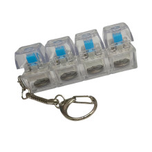 LED Illuminated Keyboard Clicks Keychain Keycap Tester-White