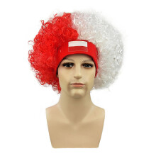 Football Game Flag Colored Fan Wigs Hat with Headband Funny-13