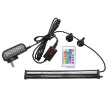 Black LED Remote Fish Tank Light Aquarium Bubble Lamp Waterproof