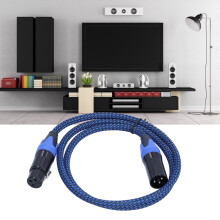 XLR-Kabel männlich auf weiblich 5 m blau 6,5 mm OFC-Kupfer
