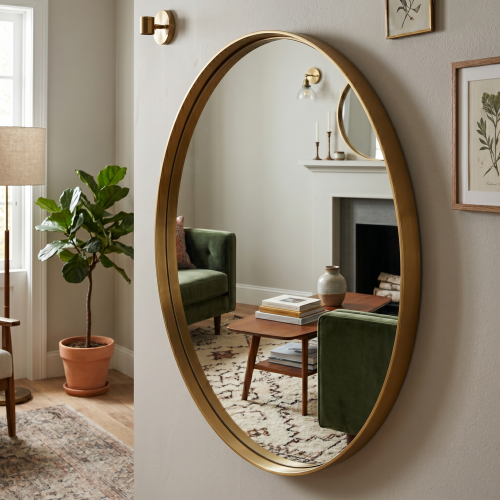 Gold Mirror Bedrooms 80X80X10cm 1