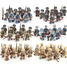 60pcs War II the British and German armies Desert Military Sodiers Weapons Minifigures Kids Toys Gifts Fit Lego