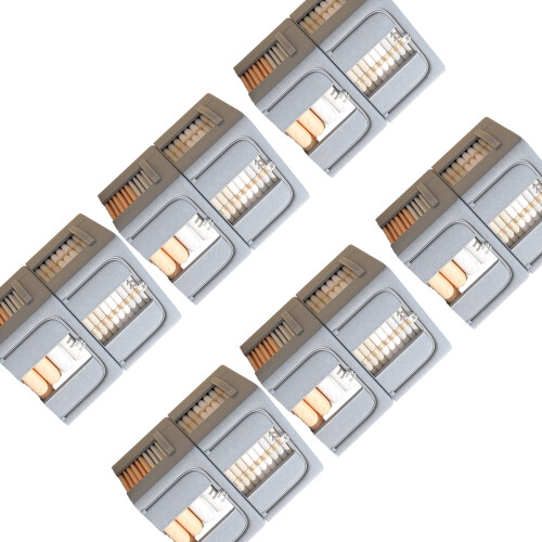 6 Pack Stackable Storage Holders With Big Window For Easy-grey