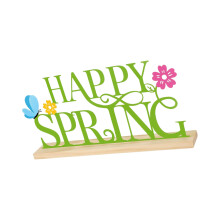 Panneau de Table Happy Spring avec Base en bois, décorations de