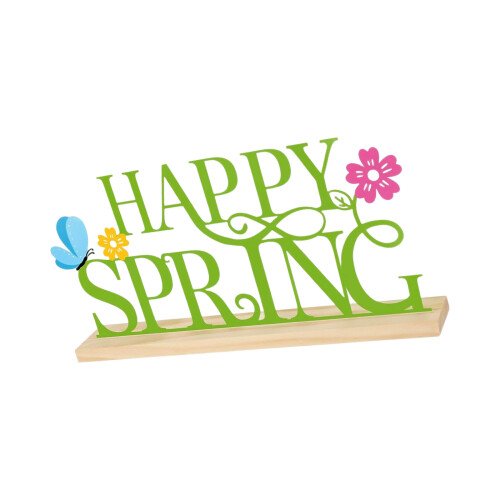 Panneau de Table Happy Spring avec Base en bois, décorations de