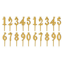 Sparkling Gold Number Candle Holders Elegant Cake-B 2
