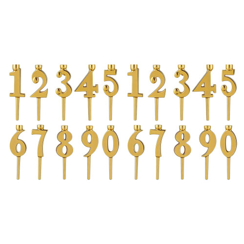 Sparkling Gold Number Candle Holders Elegant Cake-B 2