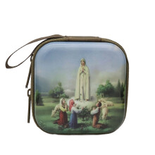 Religious Jewelry Storage Box Catholic Rosary Pouch Coin-Fatima