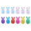 Empty Bunnies Eggs Plastic Bunnies Shape Easter-Six colors 6pcs 2